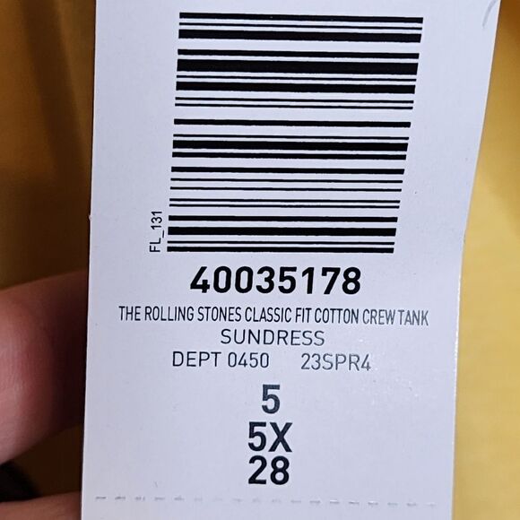 5X 28W Torrid Yellow The Rolling Stones Crew Neck Tank Dragon Lips Band Classic - Picture 5 of 7